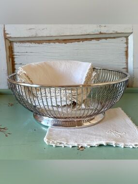 Vintage Fisher Silver-Plated Centerpiece Bowl, Mid-Century Modern, 10”
